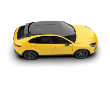 Işık arkaplan üzerinde modern sarı araba