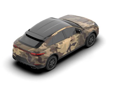 Siyah spor jip. 3d oluşturma