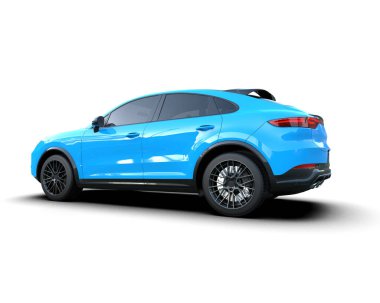 modern mavi araba - yan görünüm