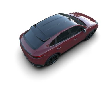 Beyaz arka planda modern bir araba. 3 Boyutlu Hazırlama