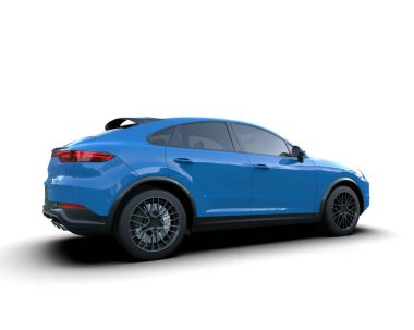 mavi spor arazi aracı - yan görünüm