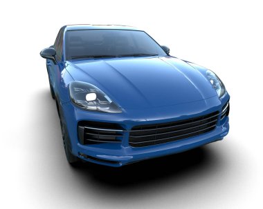 mavi gökyüzünün arka planında modern bir araba.