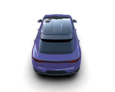 Modern araba arka planda izole edilmiş. 3D görüntüleme - illüstrasyon