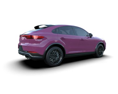 Beyaz arka planda modern bir araba. 3d illüstrasyon