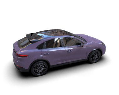 modern lüks araba arka planda izole edilmiş ve kırpma yolu var. 3 Boyutlu Hazırlama