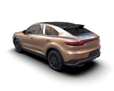 Arka planda lüks SUV vagonu var. 3D görüntüleme - illüstrasyon