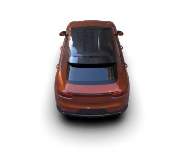 Araba beyazda izole edilmiş. en üstteki görünüm