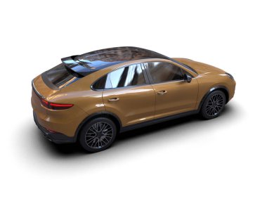 beyaz arkaplanda modern SUv