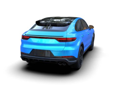 Modern araba arka planda izole edilmiş. 3d oluşturma -