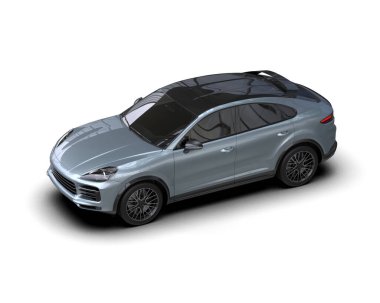 Siyah spor arabanın 3 boyutlu resmi