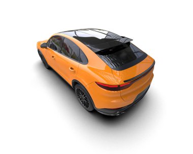 Siyah araba izole edildi. 3d oluşturma.