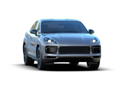 modern araba beyaz arkaplanda izole edildi