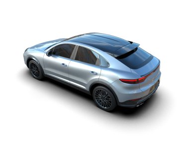 Beyaz arka planda modern bir cip. 3d oluşturma.