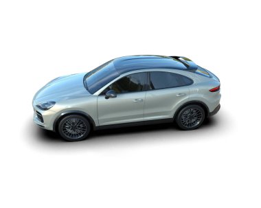 Araba beyaz arka planda izole edilmiş. 3d illüstrasyon.