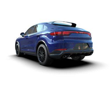 modern mavi araba. Arka tarafı aydınlık.