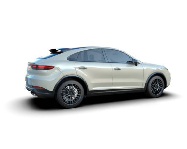 Beyaz arka planda modern SUV. 3d oluşturma