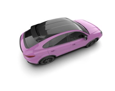 Mor lüks modern araba. 3 Boyutlu Hazırlama.