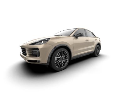 beyaz arka planda modern spor araba