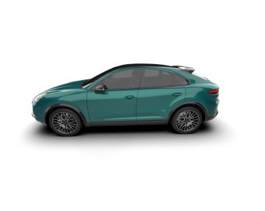 Araba beyazda izole edilmiş. 3D illüstrasyon, yüksek kalite.