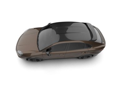 Siyah araba beyaz arkaplanda izole edildi.