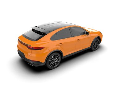 turuncu spor araba - 3 boyutlu resim