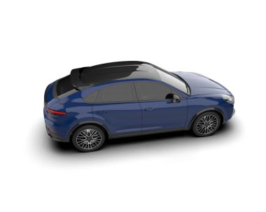 Beyaz arka planda modern bir araba. 3 Boyutlu Hazırlama