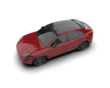 Gri arka planda modern kompakt araba.