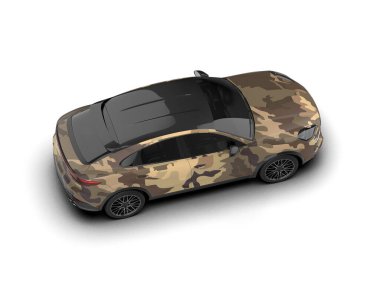 Araba beyaz zemin üzerine.