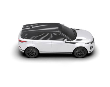 Modern şehir arabası beyaz arka planda izole edildi - 3 boyutlu illüstrasyon