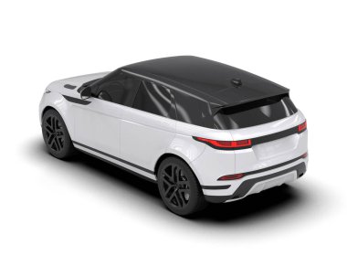 Beyaz arka planda izole edilmiş araba premium ailesi. 3d illüstrasyon