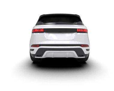 Gri arka planda modern bir araba. 3d illüstrasyon.