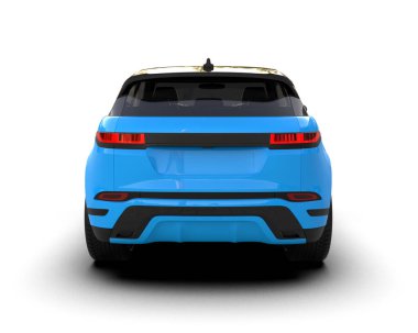 mavi modern SUv beyaz arkaplanda izole edildi