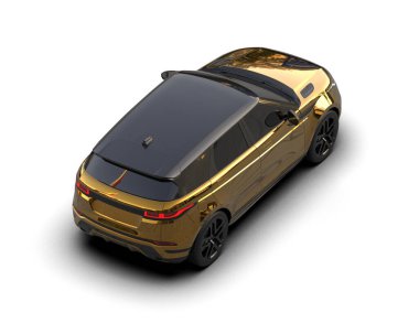 Arka planda lüks bir araba var. 3d illüstrasyon - illüstrasyon