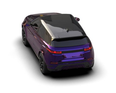 Modern lüks araba beyaz arka planda izole edilmiş 3 boyutlu görüntüleme - 3 boyutlu