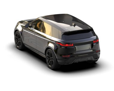 Modern araba arka planda izole edilmiş. 3D görüntüleme - illüstrasyon