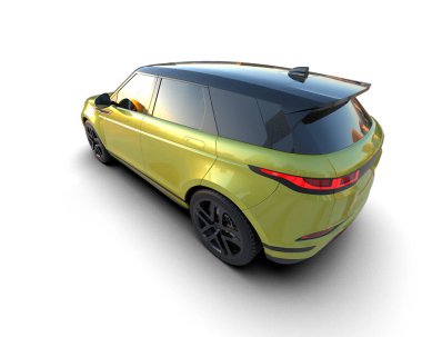 modern SUv beyaz arkaplanda izole edildi. 3 boyutlu görüntüleme