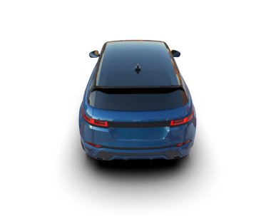 Modern araba beyaz arka planda izole edilmiş. 3d illüstrasyon.