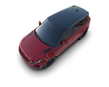 beyaz arka planda kırmızı modern araba