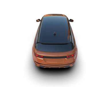 Modern araba arka planda izole edilmiş. 3D görüntüleme - illüstrasyon