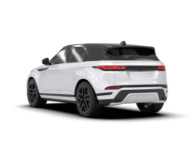 Beyaz arkaplanda beyaz SUV