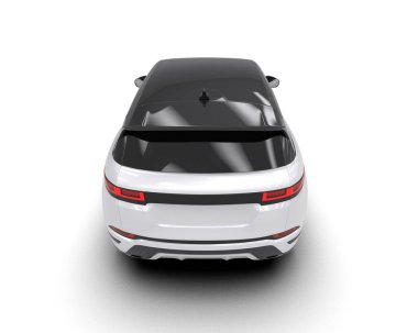 Siyah araba beyaz arka planda. 3d oluşturma