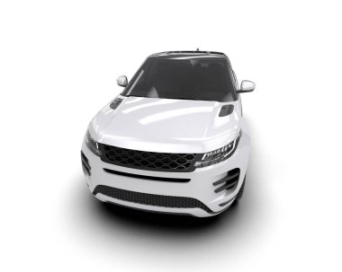 beyaz spor araba - beyaz arkaplanda ön görünüm