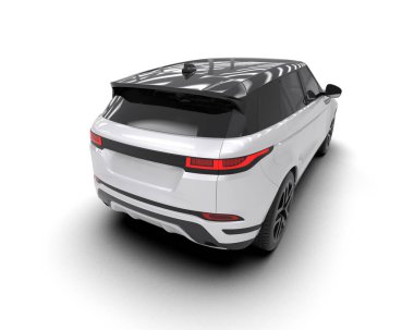 Siyah araba. Yan görünüş. 3d oluşturma