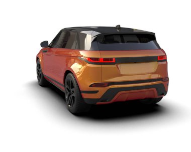 modern elektrikli araba beyaz arka planda izole edildi. 3 boyutlu görüntüleme