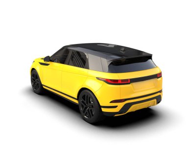 Beyaz arka planda siyah araba.