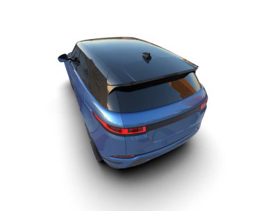 Modern araba arka planda izole edilmiş. 3D görüntüleme - illüstrasyon