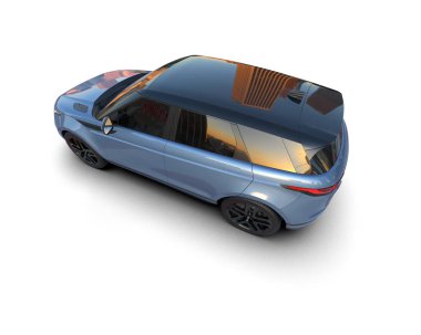 araba beyaz arkaplanda izole edildi. 3d görüntüleme - illüstrasyon