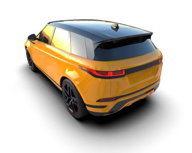 Beyaz arka planda izole edilmiş modern jenerik bir arabanın çizimi.