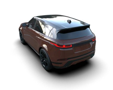 Modern lüks araba beyaz arka planda izole edilmiş. 3 boyutlu.