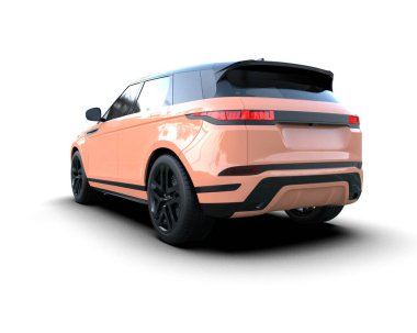 Stüdyo ortamında markasız bir SUV 'un 3 boyutlu çizimi